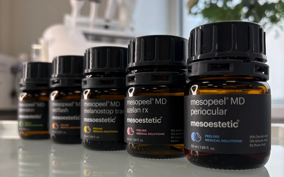 Mesoestetic mesopeel pīlingu preparāti sejas procedūrām